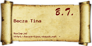 Becza Tina névjegykártya